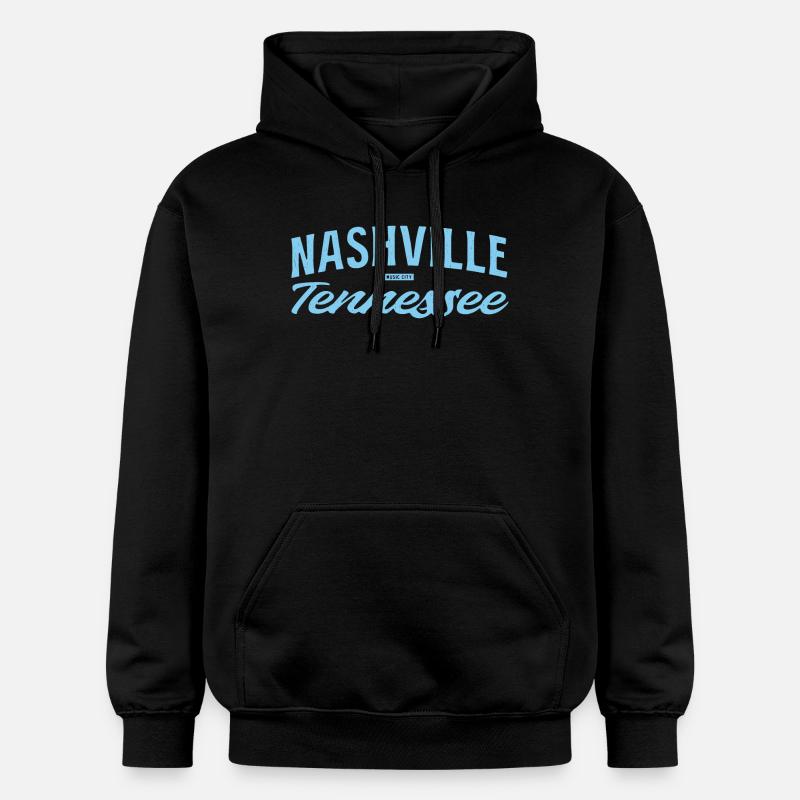 Nashville Script Blau - Gildan Unisex Softstyle® Midweight Hoodie - Schwarz