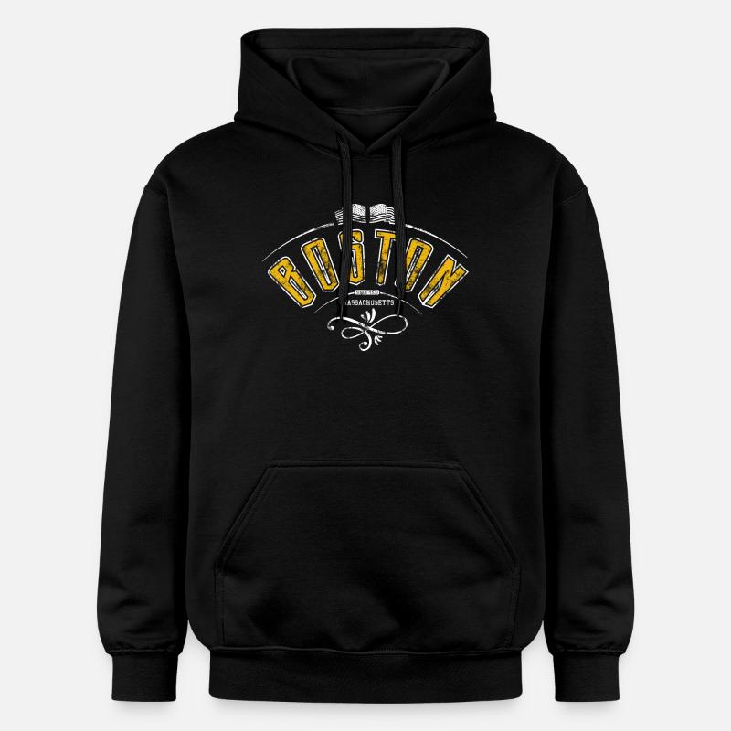 Effet grunge Boston - Sweat à capuche Softstyle® Gildan Unisexe - noir