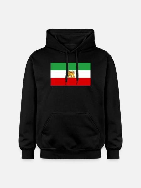 Lion and Sun Iran Flag - Gildan Unisex Softstyle® Midweight Hoodie - black