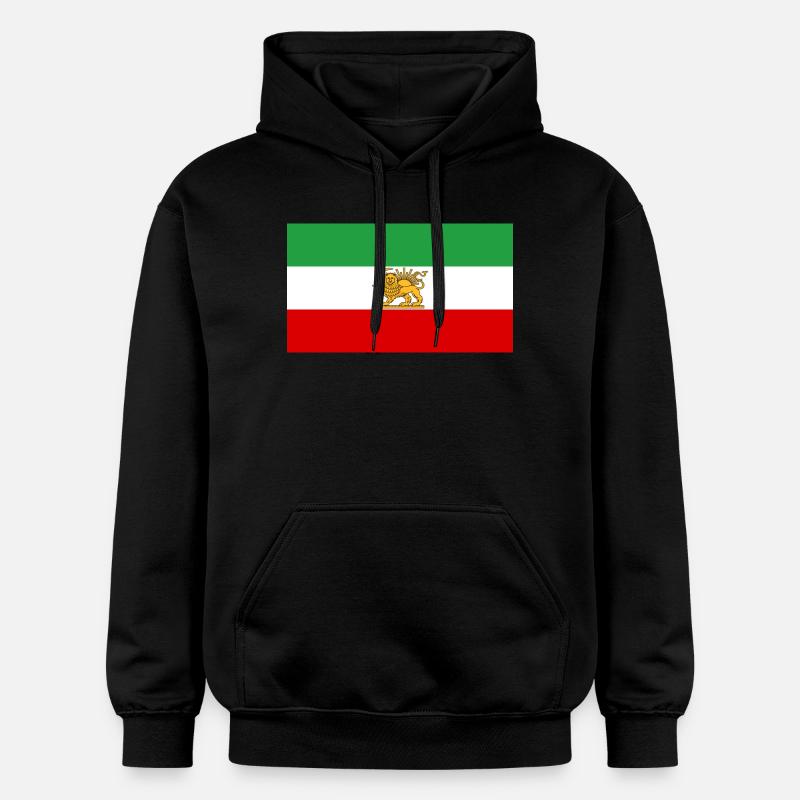 Lion et Soleil Drapeau iranien - Sweat à capuche Softstyle® Gildan Unisexe - noir