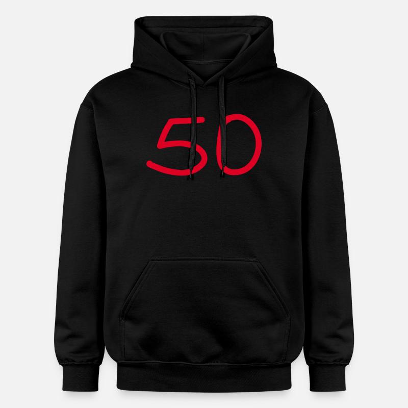50e anniversaire cinquante numéro blanc - Sweat à capuche Softstyle® Gildan Unisexe - noir