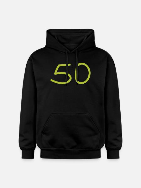 50th birthday fifty number green - Gildan Unisex Softstyle® Midweight Hoodie - black