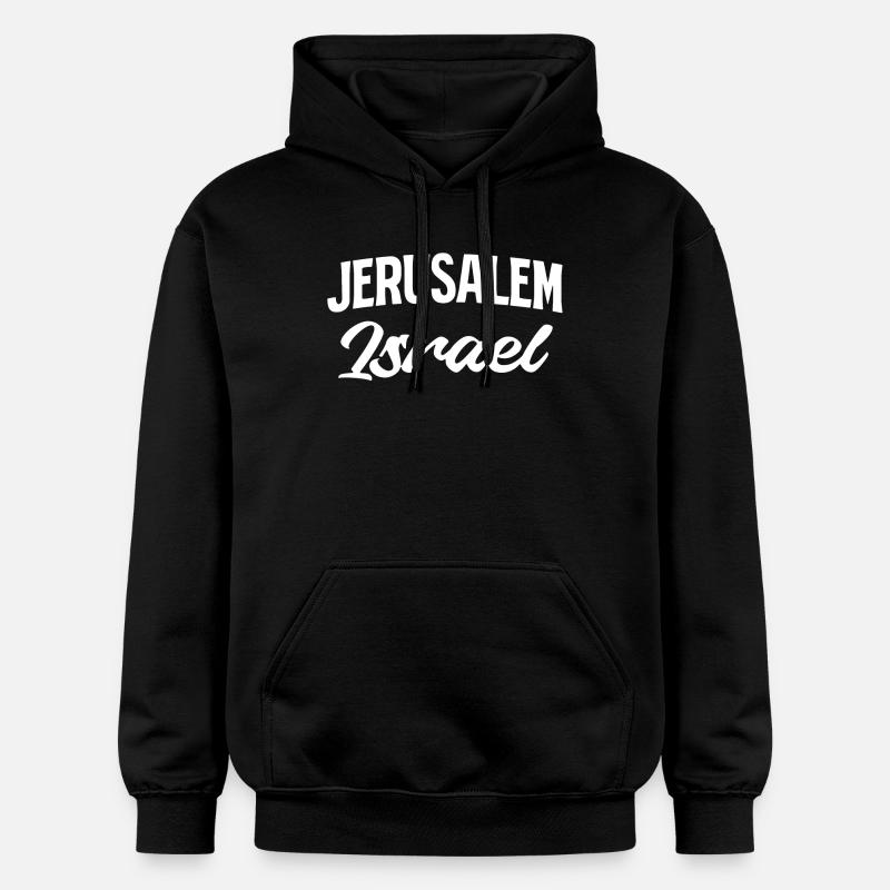 Style d’écriture Israël de Jérusalem - Sweat à capuche Softstyle® Gildan Unisexe - noir