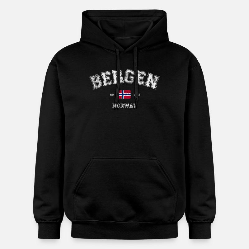 Bergen Norvège - Sweat à capuche Softstyle® Gildan Unisexe - noir