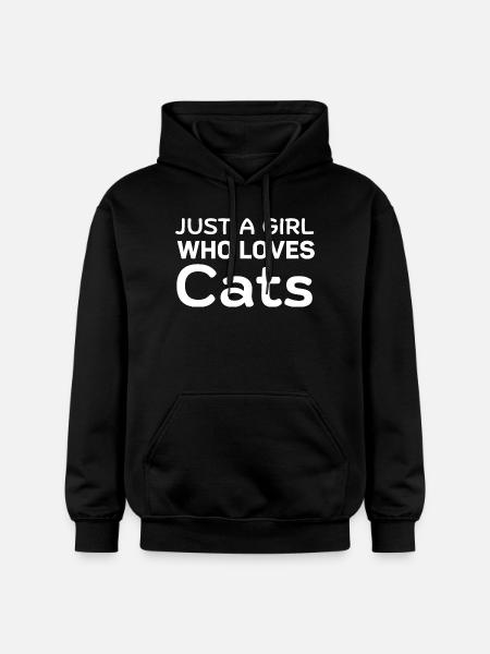 Juste une fille qui aime les chats - Sweat à capuche Softstyle® Gildan Unisexe - noir