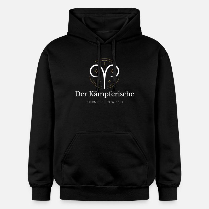 Der Kämpferische - Sternzeichen Widder - Gildan Unisex Softstyle® Midweight Hoodie - Schwarz