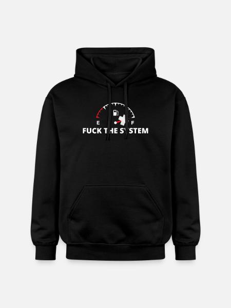 Rebel Gauge Anti-System Print - Gildan Unisex Softstyle® Midweight Hoodie - black