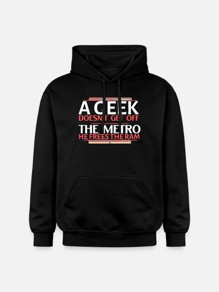 Geek Ram Freeing the Metro - Gildan Unisex Softstyle® Midweight Hoodie - black