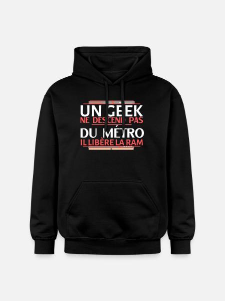 Geeks Ne Descend Pas Du Metro - Gildan Unisex Softstyle® Midweight Hoodie - black