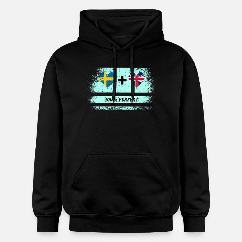 Royaume-Uni & Suède 100% parfait - Sweat à capuche Softstyle® Gildan Unisexe - noir