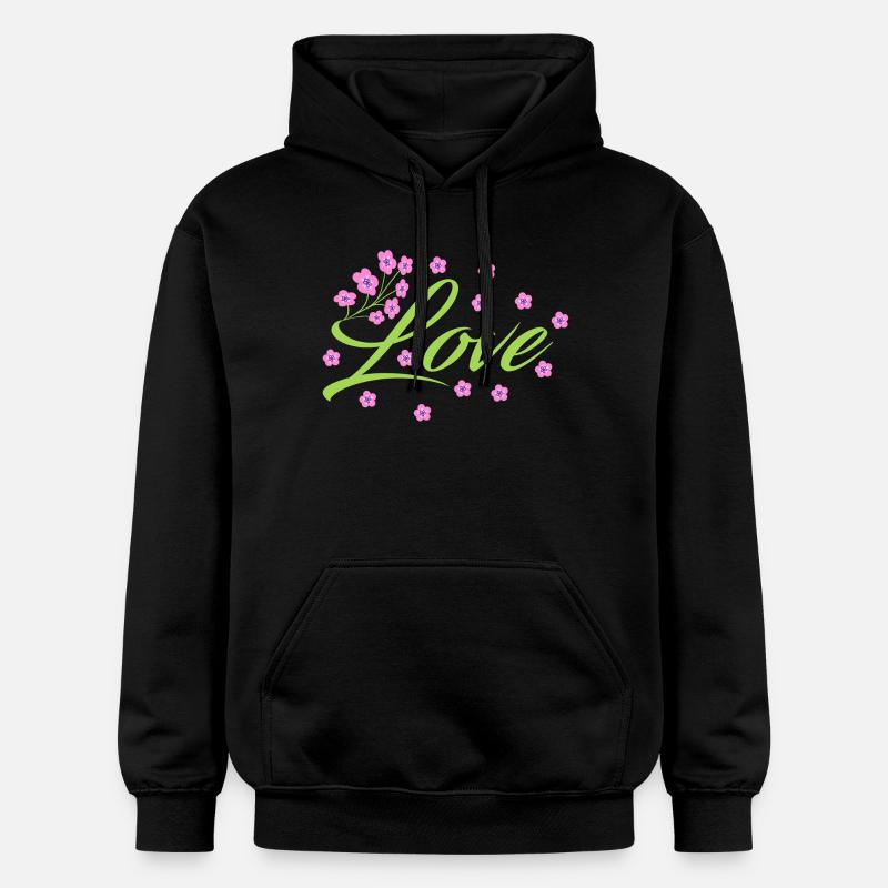 Amour - Fleurs - Sweat à capuche Softstyle® Gildan Unisexe - noir