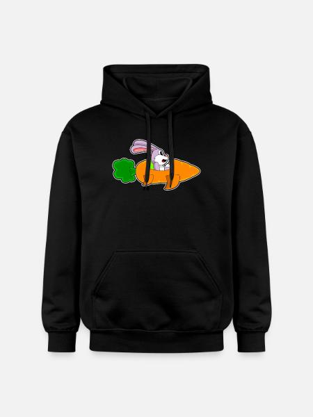 Bunny Carrot - Gildan Unisex Softstyle® Midweight Hoodie - black