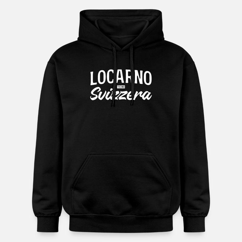 Lettrage suisse de Locarno - Sweat à capuche Softstyle® Gildan Unisexe - noir