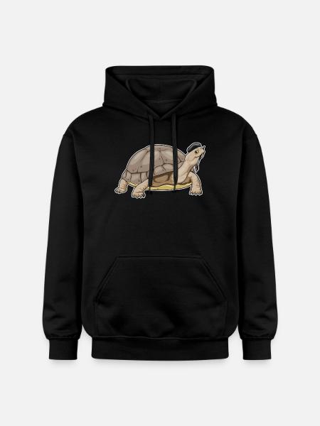 Turtle Painter Brush Painting - Gildan Unisex Softstyle® Midweight Hoodie - black
