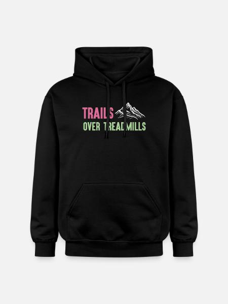 Trail Running - Trails Over Treadmills - Gildan Unisex Softstyle® Midweight Hoodie - black