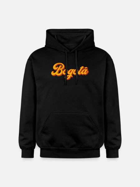 Retro Bogota lettering - Gildan Unisex Softstyle® Midweight Hoodie - black