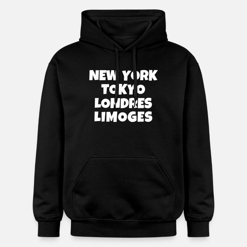 Limoges; sud-ouest, 87, 87000 - Sweat à capuche Softstyle® Gildan Unisexe - noir