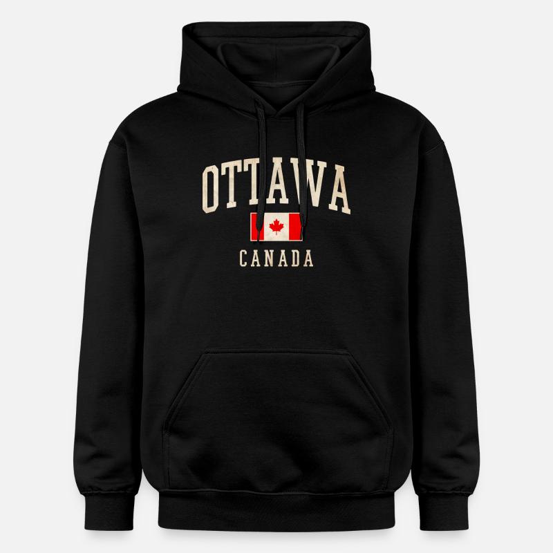 Conception du drapeau d’Ottawa Canada - Sweat à capuche Softstyle® Gildan Unisexe - noir