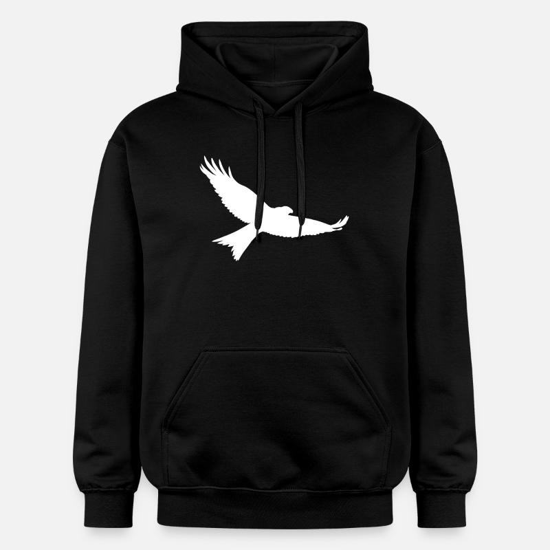 Oiseau de proie en blanc - Sweat à capuche Softstyle® Gildan Unisexe - noir