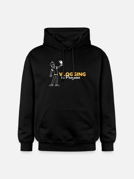 Vlogging in progress - Gildan Unisex Softstyle® Midweight Hoodie - black