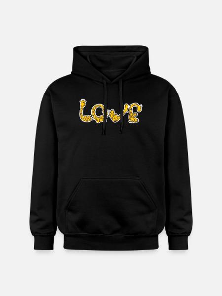Giraffe LOVE Yoga - Gildan Unisex Softstyle® Midweight Hoodie - black
