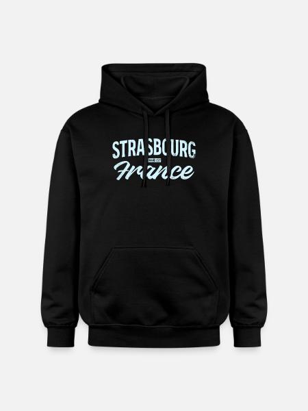 Strasbourg Frankrig vintage skrift - Gildan Softstyle® Midweight unisex-hoodie - sort