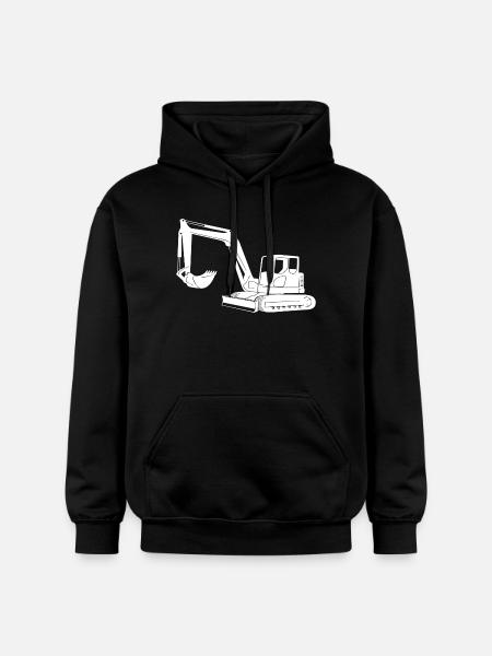 Baggerfahrer Silhouette - Baugeräteführer - Gildan Unisex Softstyle® Midweight Hoodie - Schwarz