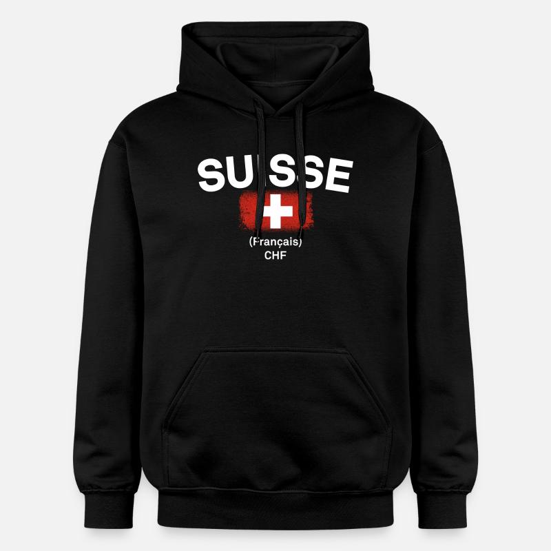 Drapeau suisse CHF Français - Sweat à capuche Softstyle® Gildan Unisexe - noir