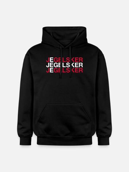I LOVE DENMARK Denmark flag - Gildan Unisex Softstyle® Midweight Hoodie - black