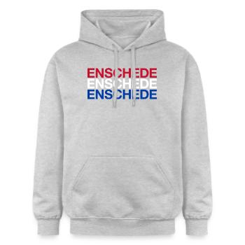ENSCHEDE Netherlands Niederlande Flgge - Gildan Unisex Softstyle® Midweight Hoodie - Hellgrau meliert - Vorne - Liana (172cm) & Jaron (178cm)