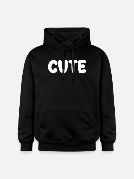 cute title with puffy Font - Gildan Unisex Softstyle® Midweight Hoodie - black