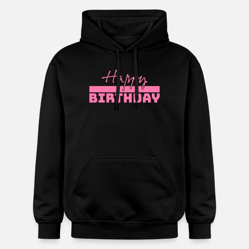 Tshirt joyeux anniversaire rose - Sweat à capuche Softstyle® Gildan Unisexe - noir