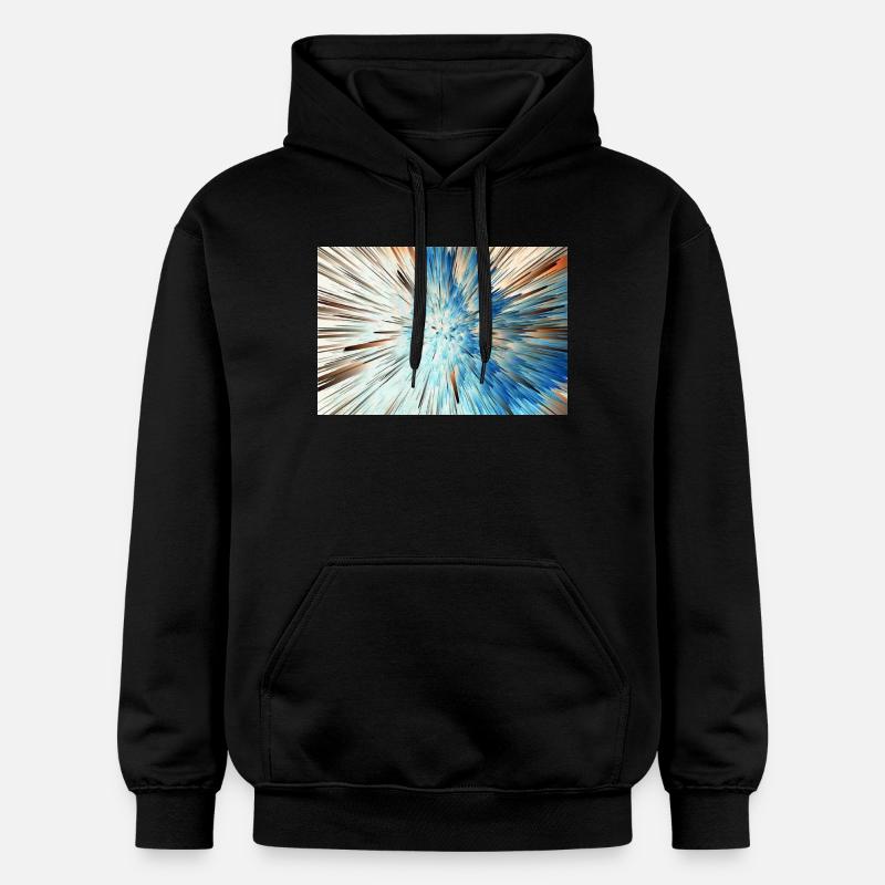 Radiale Blaue Explosion - Gildan Unisex Softstyle® Midweight Hoodie - Schwarz