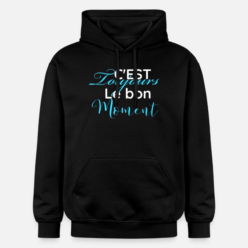 c'est toujours le bon moment - Sweat à capuche Softstyle® Gildan Unisexe - noir