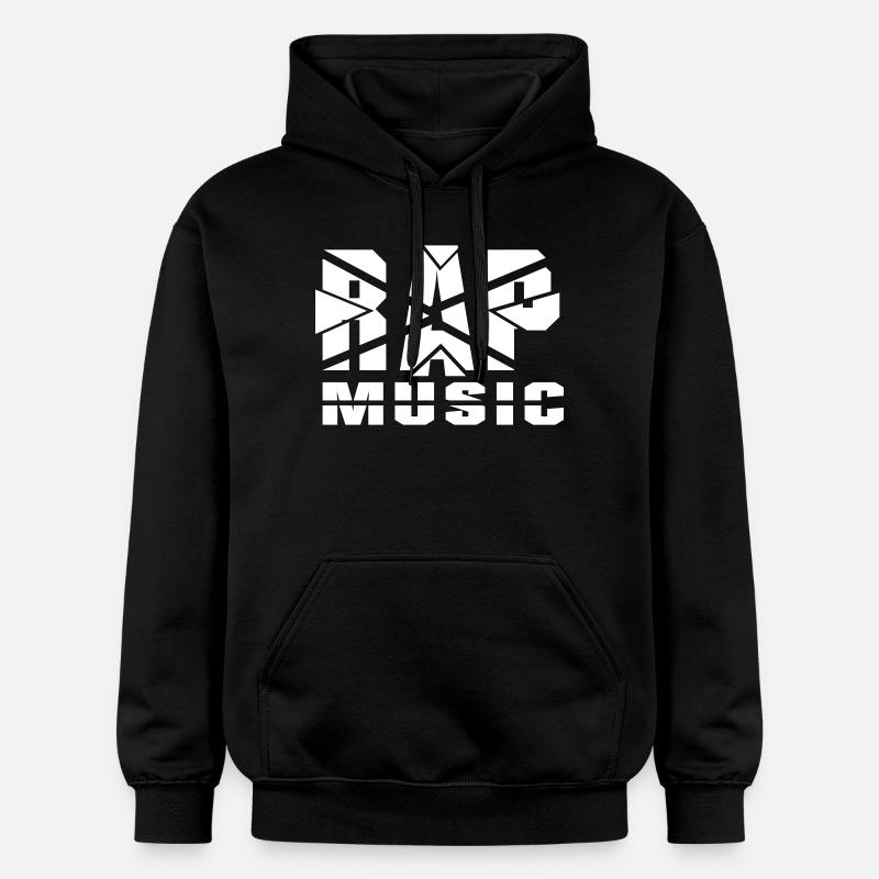 Conception de musique rap découpée - Sweat à capuche Softstyle® Gildan Unisexe - noir