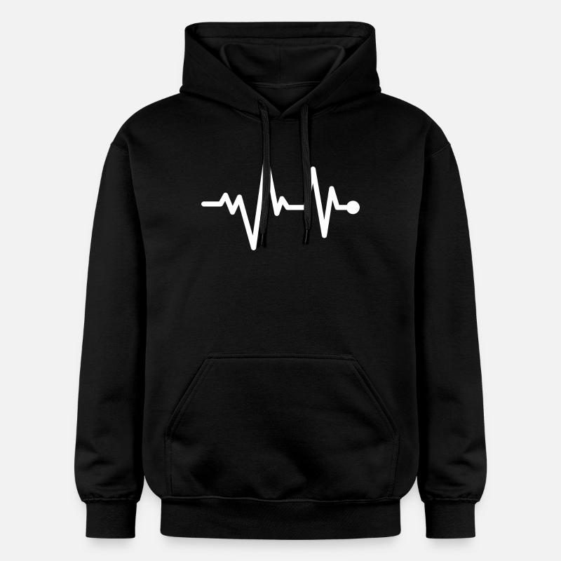 Conception de Heartbeat Pulseline - Sweat à capuche Softstyle® Gildan Unisexe - noir