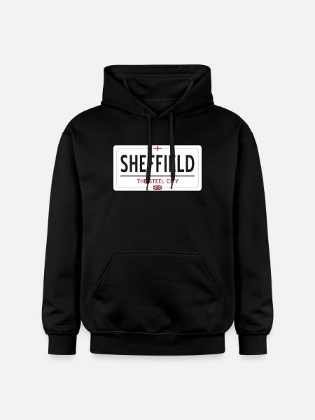 Sheffield town sign - Gildan Unisex Softstyle® Midweight Hoodie - black