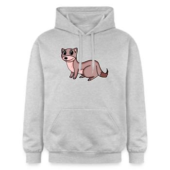Motif de belette - Sweat à capuche Softstyle® Gildan Unisexe - gris clair chiné - Devant - Liana (172cm) & Jaron (178cm)