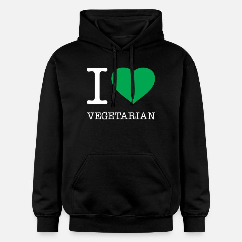 J’ADORE LE VÉGÉTARISME - Sweat à capuche Softstyle® Gildan Unisexe - noir