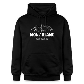 Mont blanc, domaine skiable, ski - Sweat à capuche Softstyle® Gildan Unisexe - noir - Devant - Marisol (170cm) & Nik (191cm)