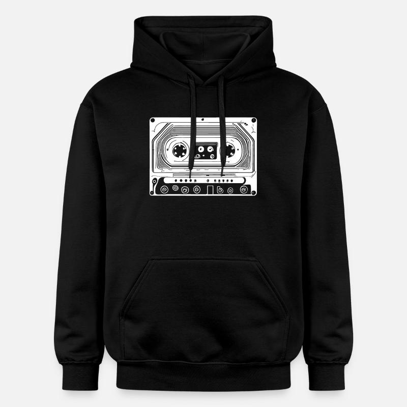 Cassette audio au design rétro - Sweat à capuche Softstyle® Gildan Unisexe - noir