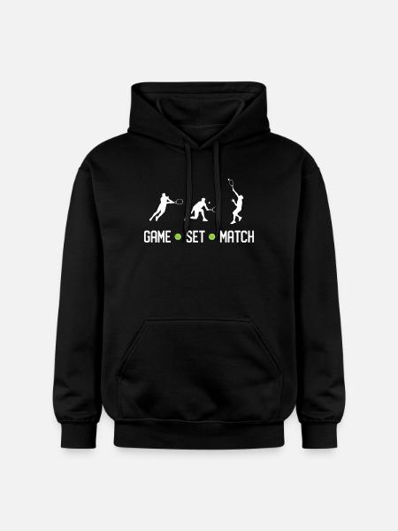Tennis - Game Set Match - Gildan Unisex Softstyle® Midweight Hoodie - black