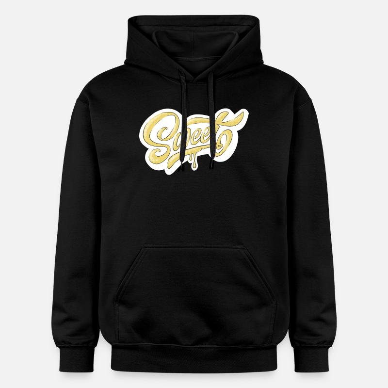 Sweet Script Typography Design - Gildan Unisex Softstyle® Midweight Hoodie - black