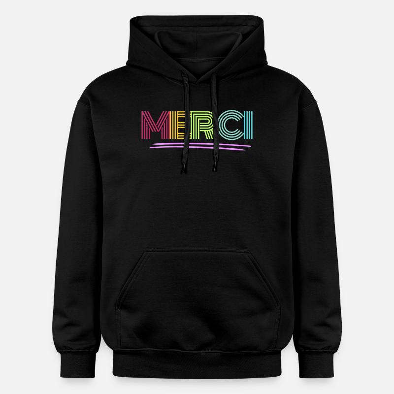 MERCI - Merci - Arc-en-ciel - Merci - Sweat à capuche Softstyle® Gildan Unisexe - noir