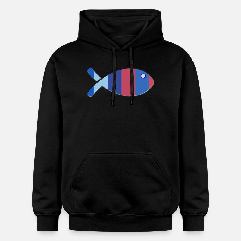 POISSON - Sweat à capuche Softstyle® Gildan Unisexe - noir