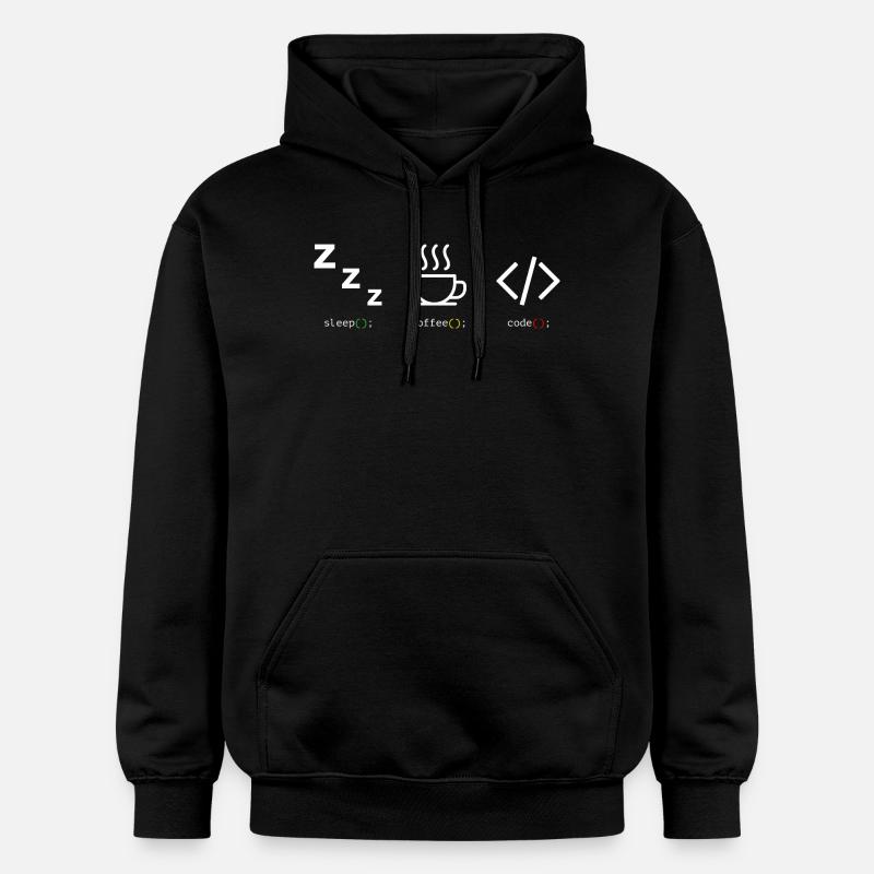 Code Coffee Sleep Trio - Gildan Unisex Softstyle® Midweight Hoodie - black