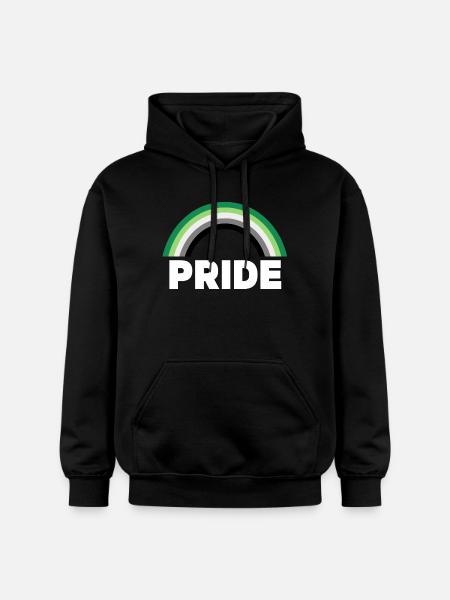 Aromantic Pride - Gildan Unisex Softstyle® Midweight Hoodie - black