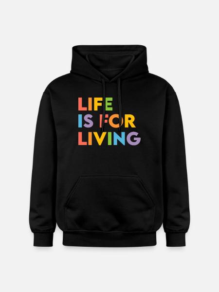 Life is for living - Gildan Unisex Softstyle® Midweight Hoodie - black