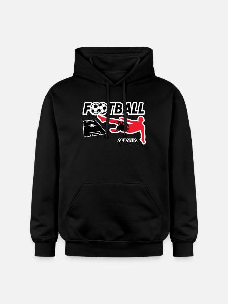 Fußball Fieber Albanien - Gildan Unisex Softstyle® Midweight Hoodie - Schwarz
