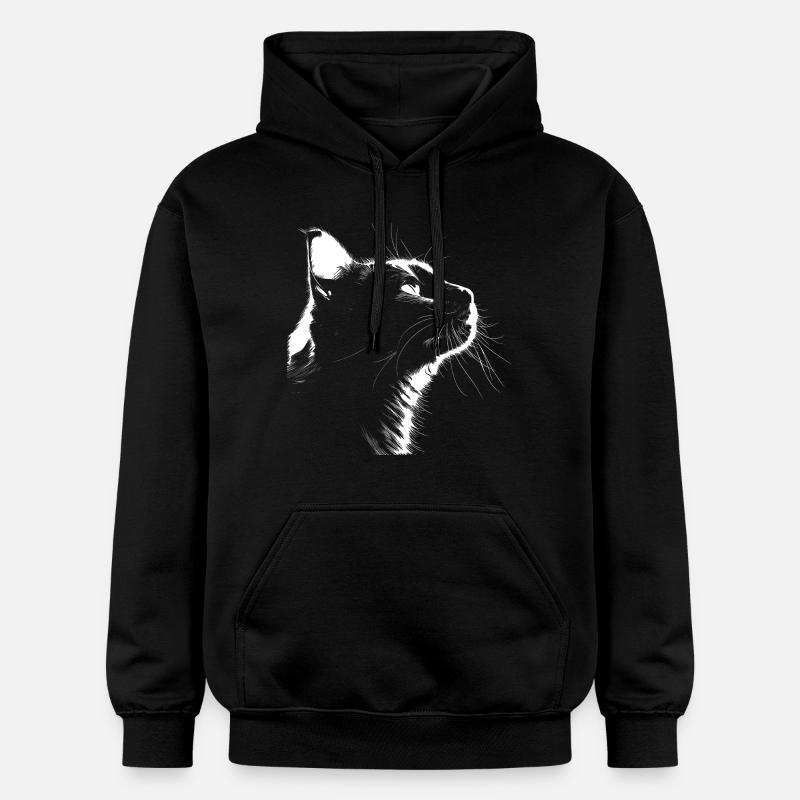 Silhouette Chat - Sweat à capuche Softstyle® Gildan Unisexe - noir